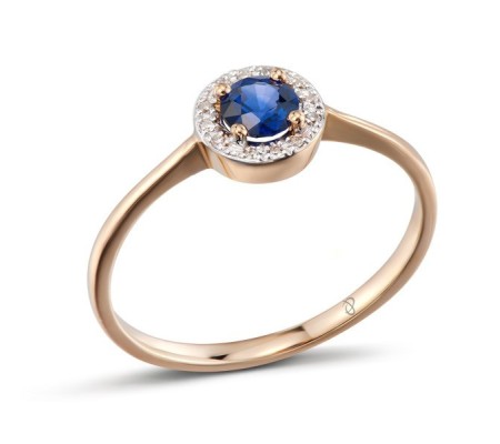 14KRW Ring Blue Sapphire,Diamond (R304204SAP14KRW) - US 5.5