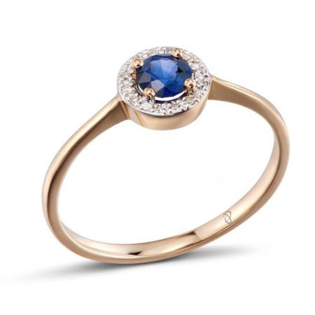 14KRW Ring Blue Sapphire,Diamond (R304204SAP14KRW) - US 5.5