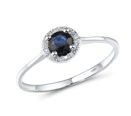 14KW Ring Blue Sapphire,Diamond (R304204SAP14KW) - US 6