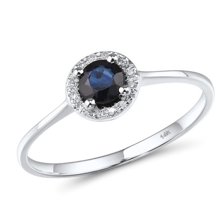 14KW Ring Blue Sapphire,Diamond (R304204SAP14KW) - US 6
