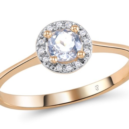 14KRW Ring Diamond,White Topaz (R304204WTT14KRW) - US 4.75