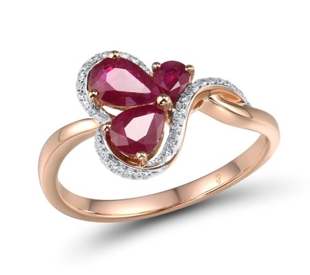 14KRW Ring Diamond,Ruby (R304212RUY14KRW) - US 6