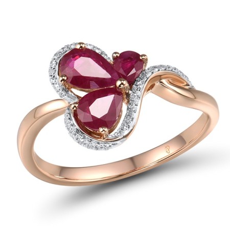 14KRW Ring Diamond,Ruby (R304212RUY14KRW) - US 6