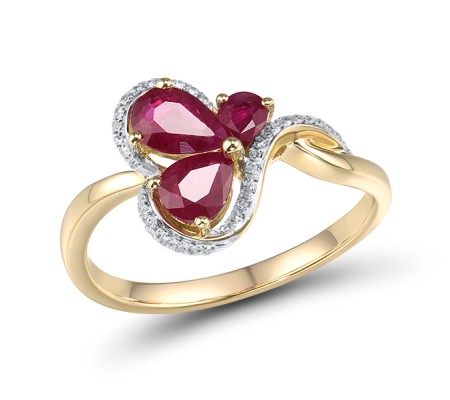 14KYW Ring Diamond,Ruby (R304212RUY14KYW)