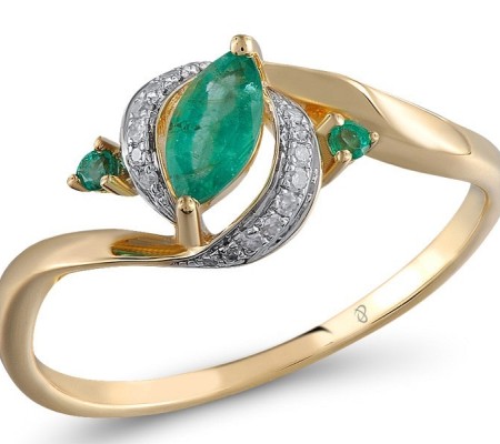 14KYW Ring Diamond,Emerald (R304214EMR14KYW) - US 6.5