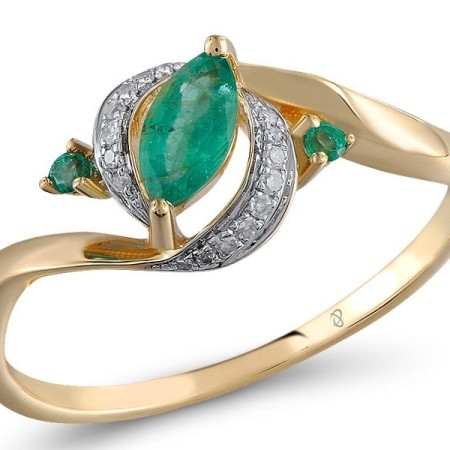 14KYW Ring Diamond,Emerald (R304214EMR14KYW) - US 6.5