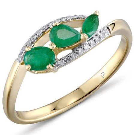14KYW Ring Diamond,Emerald (R304218EMR14KYW)