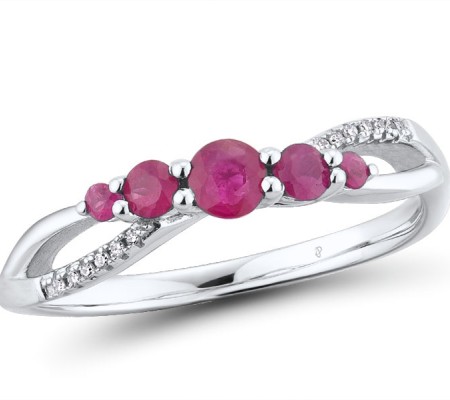 14KW Ring Diamond,Ruby (R304223ARUY14KW) - US 7