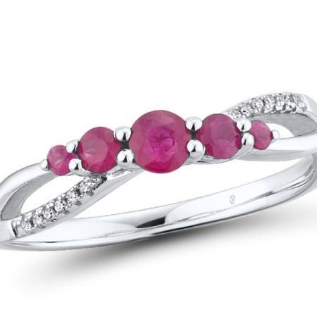 14KW Ring Diamond,Ruby (R304223ARUY14KW) - US 7