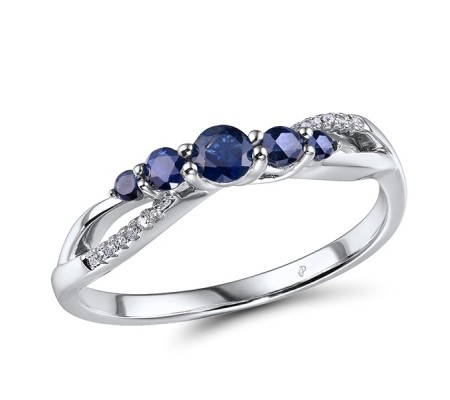 14KW Ring Blue Sapphire,Diamond (R304223ASAP14KW) - US 6