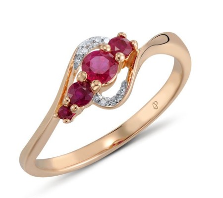 14KRW Ring Diamond,Ruby (R304230RUY14KRW) - US 6