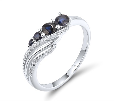 14KW Ring Diamond,Blue Sapphire (R304232SAP14KW)