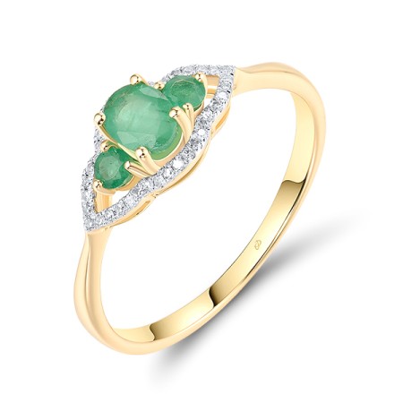 14KYW Ring Diamond,Emerald (R304235EMR14KYW) - US 6