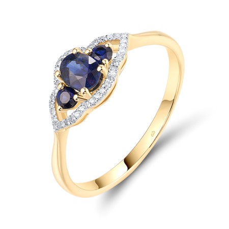 14KYW Ring Blue Sapphire,Diamond (R304235SAP14KYW) - US 7