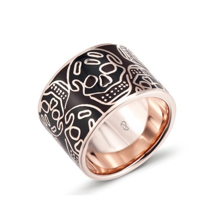 Sterling Silver w/ Rose Plating Ring Diamond,Enamel (R304246ENASR925) - US 5.5