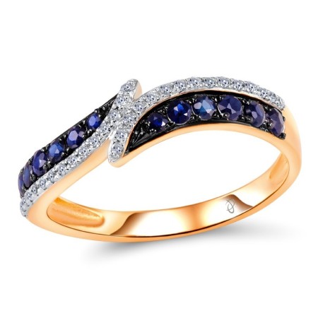 14KRWB Ring Blue Sapphire,Diamond (R304250SAP14KRWB) - US 6