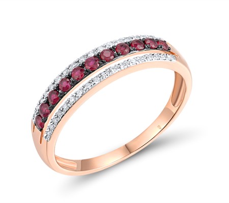 14KRWB Ring Diamond,Ruby (R304253RUY14KRWB) - US 7