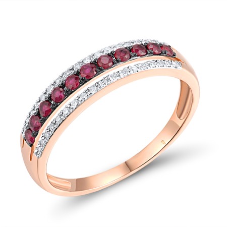 14KRWB Ring Diamond,Ruby (R304253RUY14KRWB) - US 7