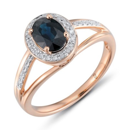 14KRW Ring Blue Sapphire,Diamond (R304254SAP14KRW) - US 6