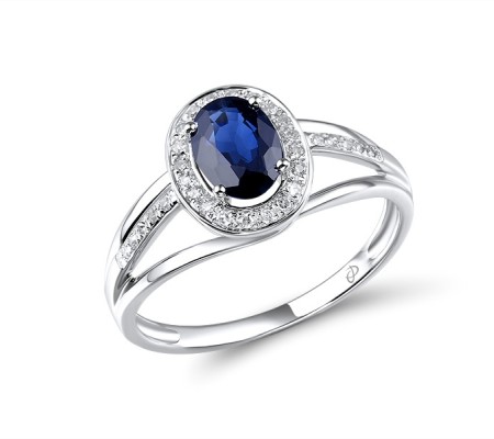 14KW Ring Blue Sapphire,Diamond (R304254SAP14KW) - US 8