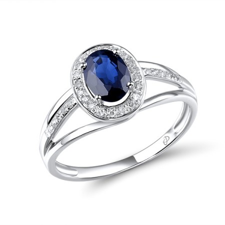 14KW Ring Blue Sapphire,Diamond (R304254SAP14KW) - US 8
