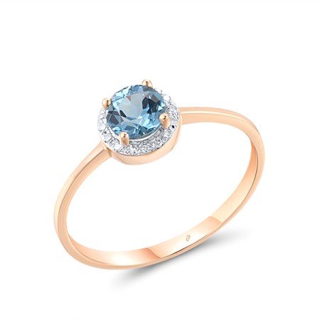 14KRW Ring Blue Topaz (Swiss Blue),Diamond (R304255BLT14KRW) - US 8