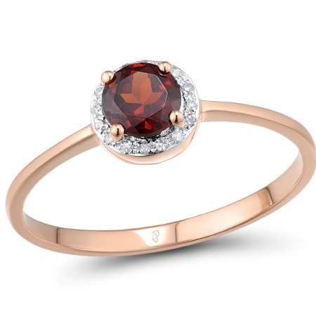 14KRW Ring Garnet,Diamond (R304255GAN14KRW) - US 6