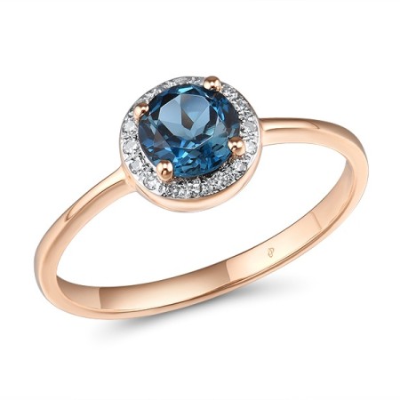 14KRW Ring Diamond,London Blue Topaz (R304255LDB14KRW) - US 6