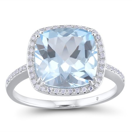 14KW Ring Blue Topaz (Sky Blue),Diamond (R304357BKT14KW) - US 6.5