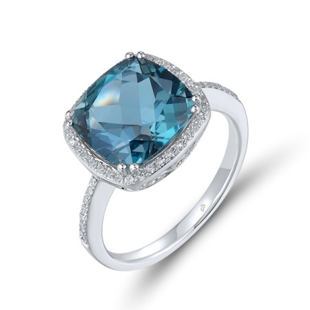 14KW Ring Diamond,London Blue Topaz (R304357LDB14KW)