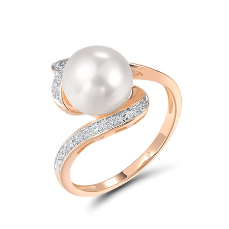 14KRW Ring Diamond,Fresh Water White Pearl (R304359FWP14KRW)