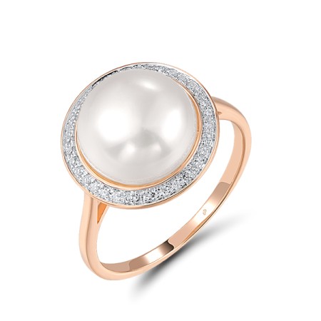 14KRW Ring Diamond,Fresh Water White Pearl (R304360FWP14KRW)