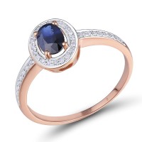 14KRW Ring Blue Sapphire,Diamond (R304361SAP14KRW) - US 6