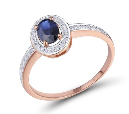 14KRW Ring Blue Sapphire,Diamond (R304361SAP14KRW) - US 6