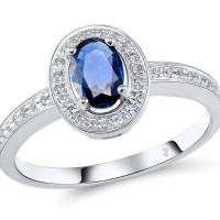 14KW Ring Blue Sapphire,Diamond (R304361SAP14KW) - US 8