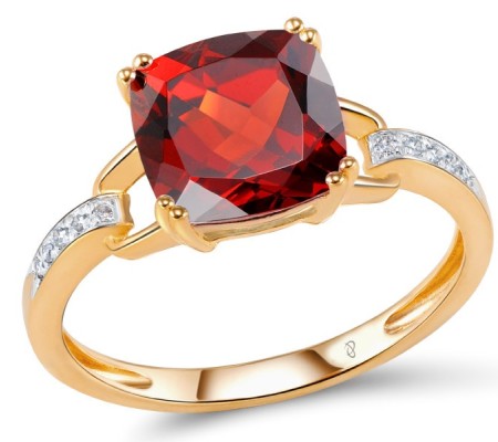 14KRW Ring Diamond,Garnet (R304362GAN14KRW) - US 7