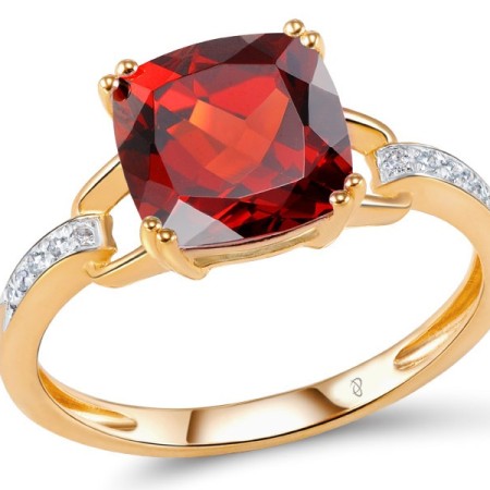 14KRW Ring Diamond,Garnet (R304362GAN14KRW) - US 7