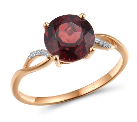 14KRW Ring Diamond,Garnet (R304363GAN14KRW) - US 6