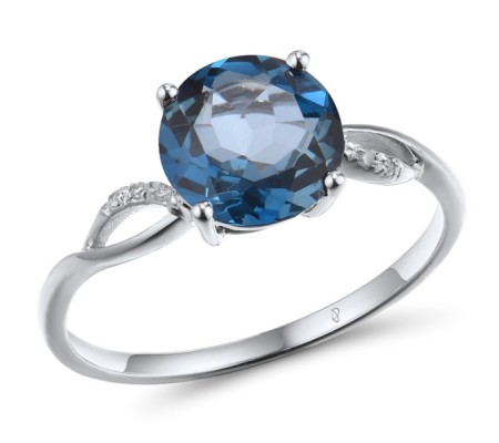 14KW Ring Diamond,London Blue Topaz (R304363LDB14KW) - US 6
