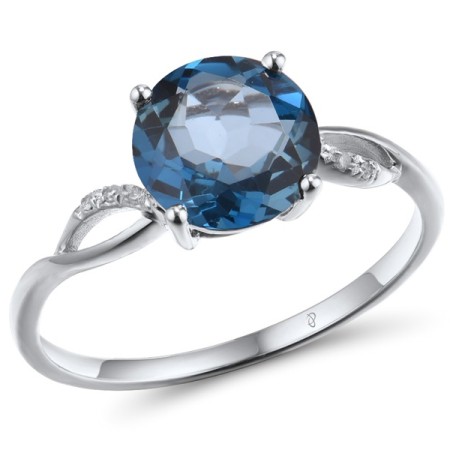 14KW Ring Diamond,London Blue Topaz (R304363LDB14KW) - US 6
