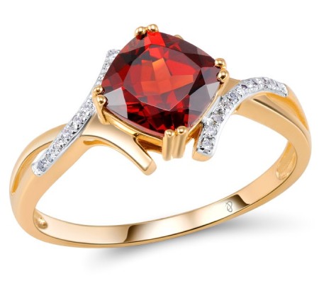 14KRW Ring Diamond,Garnet (R304364GAN14KRW) - US 6