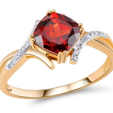 14KRW Ring Diamond,Garnet (R304364GAN14KRW) - US 6