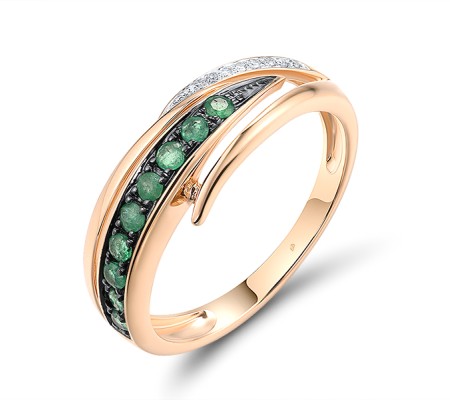 14KRWB Ring Emerald,Diamond (R304368EMR14KRWB) - US 6.5