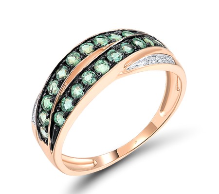 14KRWB Ring Diamond,Emerald (R304370EMR14KRWB) - US 6