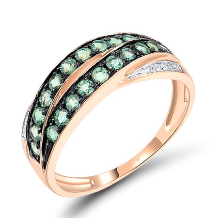 14KRWB Ring Diamond,Emerald (R304370EMR14KRWB) - US 6