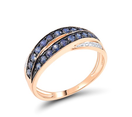 14KRWB Ring Blue Sapphire,Diamond (R304370SAP14KRWB) - US 6