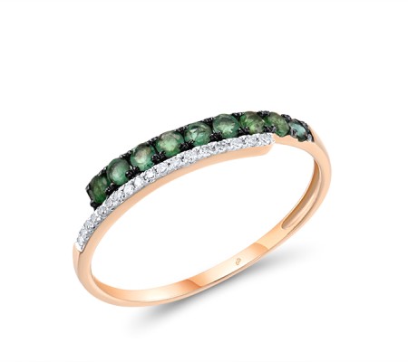 14KRWB Ring Diamond,Emerald (R304371EMR14KRWB) - US 6.5