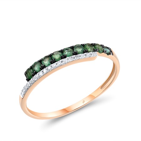 14KRWB Ring Diamond,Emerald (R304371EMR14KRWB) - US 6.5