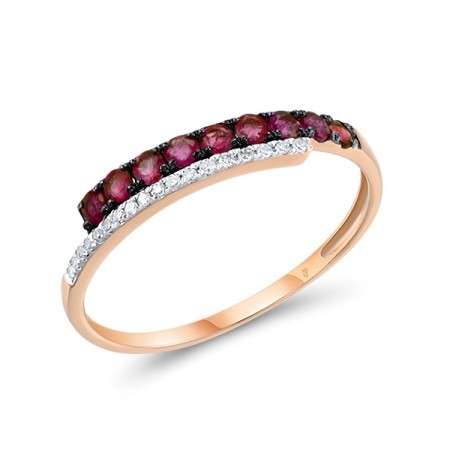 14KRWB Ring Diamond,Ruby (R304371RUY14KRWB) - US 7