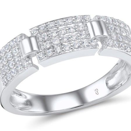 Sterling Silver Ring White Cubic Zirconia (R304377SWCZSL925) - US 5.5